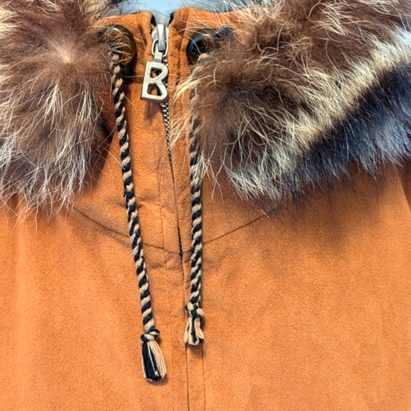 Bogner Hooded Ski Jacket Faux Suede - Picture 4 of 11